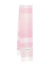 Acne Studios Checked Fringed Scarf In Pink
