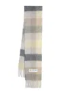 Acne Studios Checked Logo-appliqué Scarf In Neutrals