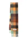 Acne Studios Checked Mohair-blend Scarf In Brown