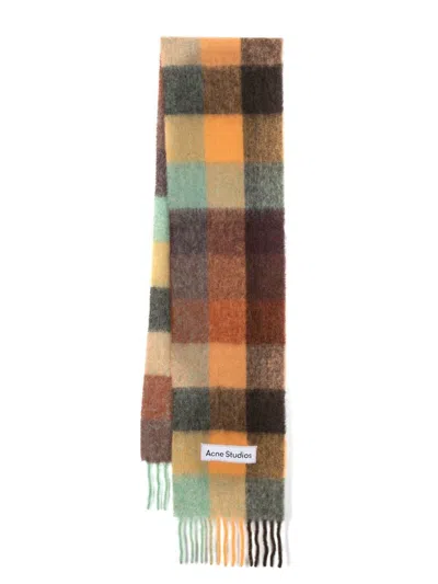 Acne Studios Checked Mohair-blend Scarf In Multicolor