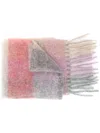 Acne Studios Checked Mohair-blend Scarf In Neutrals