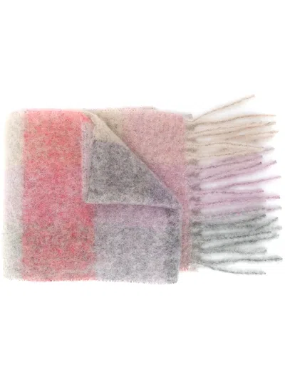 Acne Studios Checked Mohair-blend Scarf In Neutrals
