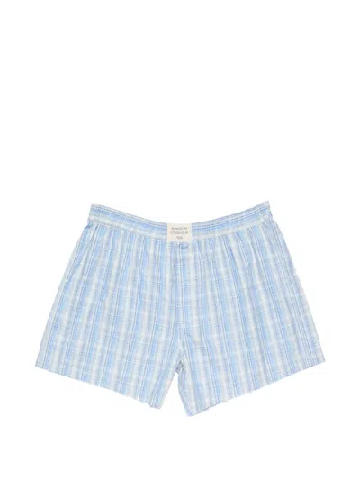 Acne Studios Checked-pattern Shorts In Blue