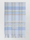 Acne Studios Checked Scarf Fringed Edges Design In Blue