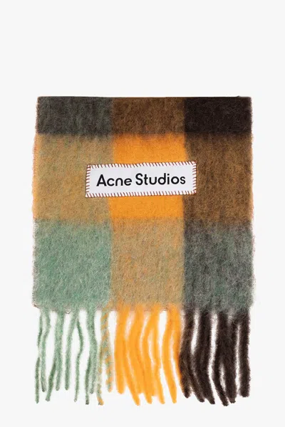 Acne Studios Checked Scarf In Multicolour