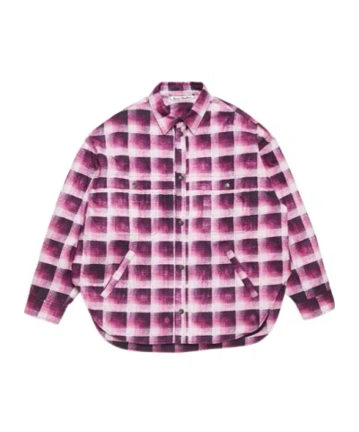 Acne Studios Checked Shirt In Pink