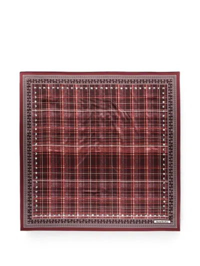 Acne Studios Checked Silk Scarf In White