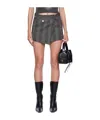 Acne Studios Gray Check Miniskirt In Black