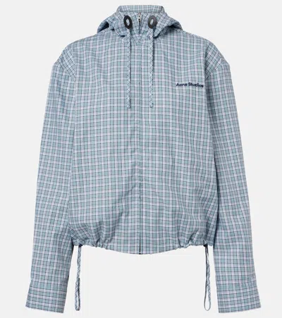 Acne Studios Ofass Summery Logo-embroidered Checked Cotton Jacket In Multi
