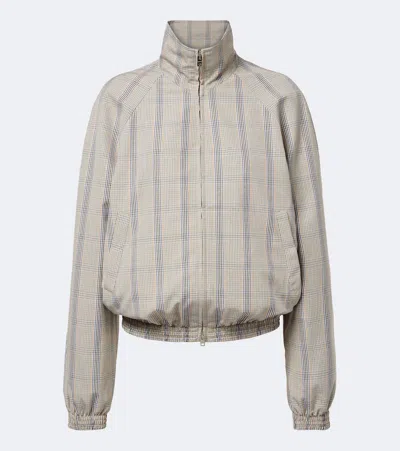 Acne Studios Checked Technical Jacket In Gray