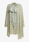 Acne Studios Checked Viscose Mini Shirt Dress In Multi