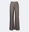 Acne Studios Checked Wide-leg Pants In Brown