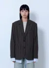 Acne Studios Checked Wool Blazer In Black