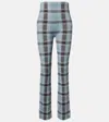 Acne Studios Checked Wool-blend Slim Pants In Blue