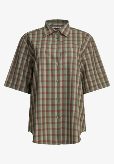 ACNE STUDIOS CHECKED WOOL CASUAL SHIRT