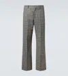 Acne Studios Checked Wool Straight Pants In Gray