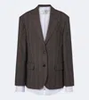 Acne Studios Checked Wool-blend Blazer In Brown
