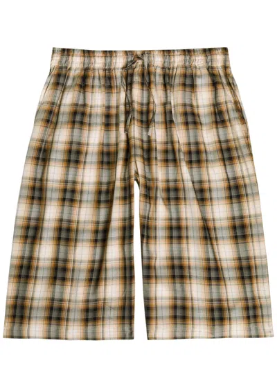Acne Studios Checked Woven Shorts In Multi