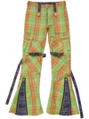 Acne Studios Checkered Cargo Trousers In Green