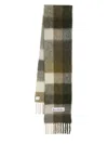 Acne Studios Women Fringed Scarf With Logo In Green