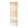 Acne Studios Checkered Fringed Alpaca Blend Scarf In Neutral
