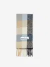 Acne Studios Women Fringed Scarf With Logo In Checkered Pattern