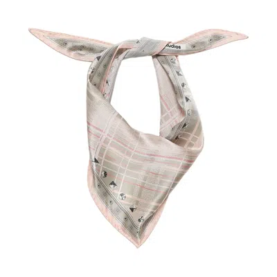 Pre-owned Acne Studios Checkered Silk Bandana 'pink/taupe' | Women's Size Onesize