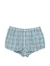 Acne Studios Check-pattern Bubble Shorts In Blue