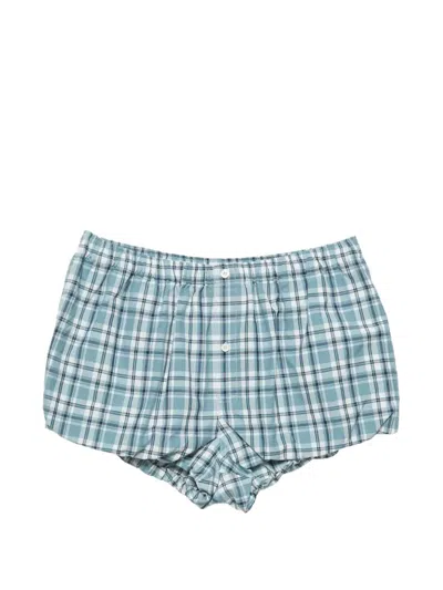 Acne Studios Check-pattern Bubble Shorts In Blue