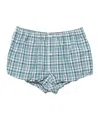 Acne Studios Check-pattern Bubble Shorts In Blue
