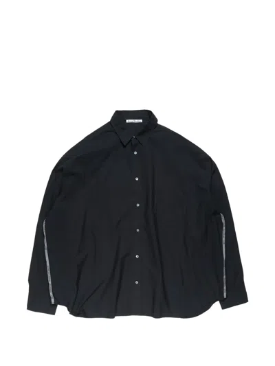 Acne Studios Relaxed Fit Button-up Shirt In Below-hip Length In Black
