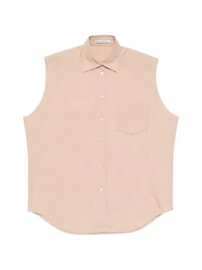 Acne Studios Chest-pocket Sleeveless Shirt In Pink