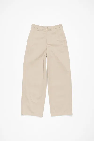 Acne Studios Chino Twill Trousers In Sand Beige