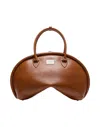 Acne Studios Chocolate Leather Bowlina Handbag With Rounded Shape In Brown
