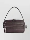 Acne Studios Chocolate Leather Shoulder Bag Keychain Detail In Brown