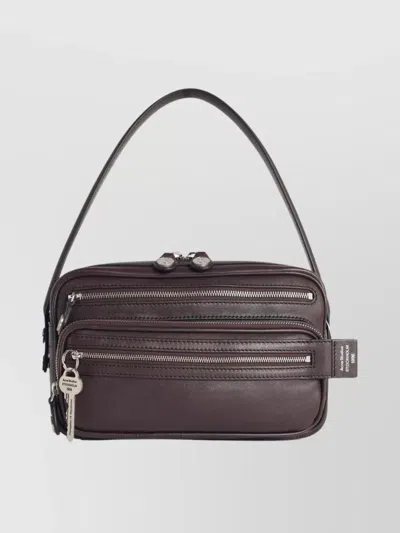 Acne Studios Chocolate Leather Shoulder Bag Keychain Detail