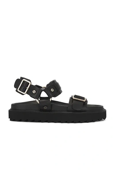 Acne Studios 30mm Leather Buckle Strap Sandals In Black