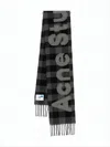 Acne Studios Classic Checkered Wool Scarf With Fringed Tassels In Multi