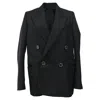 Acne Studios Classic Double Breasted Jacket In Black Polyester In Black