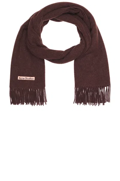 Acne Studios Classic Fringed Scarf In Brown Melange