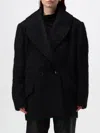Acne Studios Black Notched Lapel Coat In Schwarz