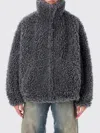 Acne Studios Oversized Faux Fur Bomber Jacket In Gray