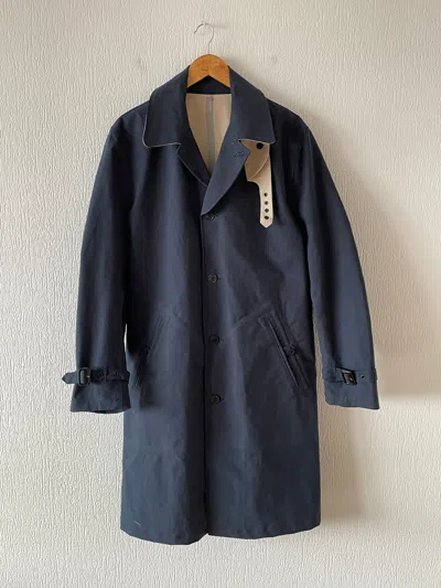 Pre-owned Acne Studios Coat Mac Shell Jacket Trench A8222-s In Navy Blue
