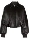 Acne Studios Faux Leather Bomber Jacket In Brown