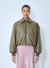 Acne Studios Women Coated Bomber Jacket In Green