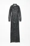 Acne Studios Coated Denim Dress In Black,mid Blue