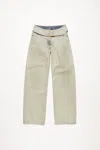 Acne Studios Coated Denim Trousers In Pearl Ivory