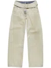 Acne Studios Coated Denim Trousers In Nude