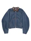Acne Studios Men Denim Jacket With Contrasting Collar In Blue