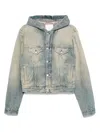 Acne Studios Short Jackets Hooded Faded Wash In Blue